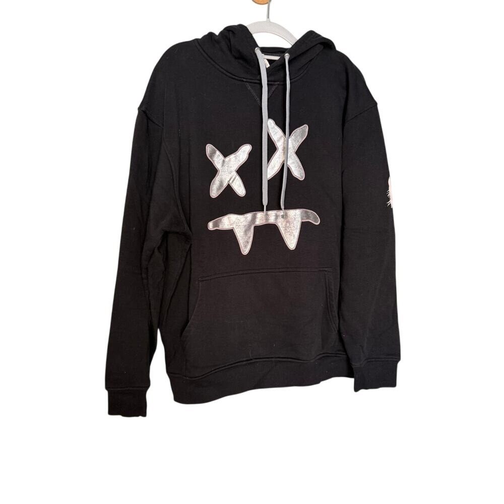 Steve Aoki black hoodie silver face printed men's from the‎ Kokomo collection